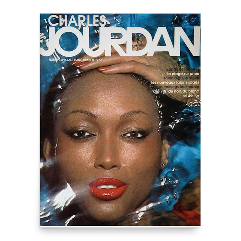 Charles Jourdan poster print, in size 18x24 inches.