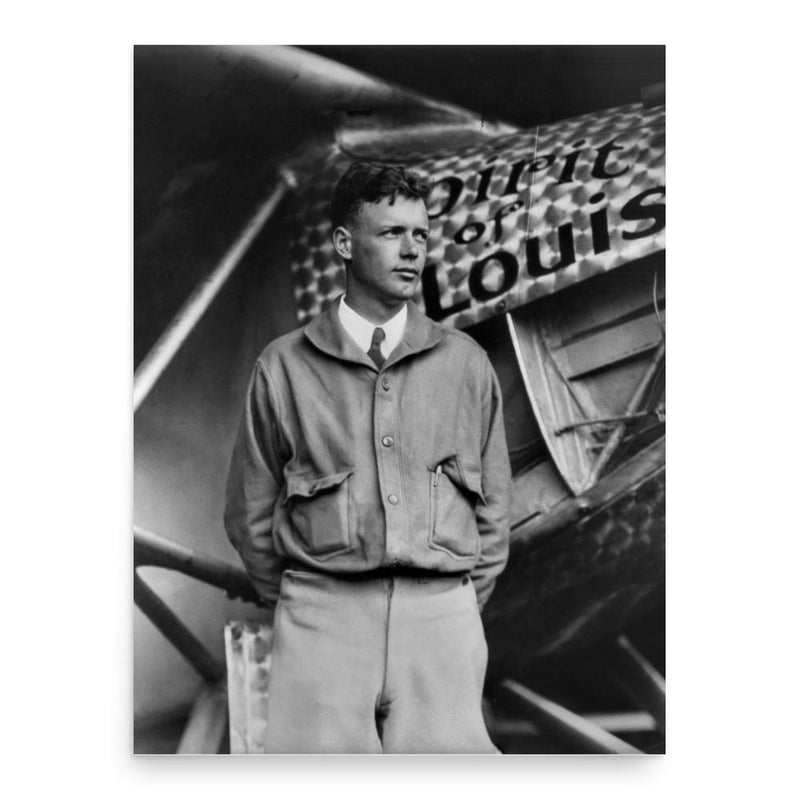 Charles Lindbergh poster print, in size 18x24 inches.