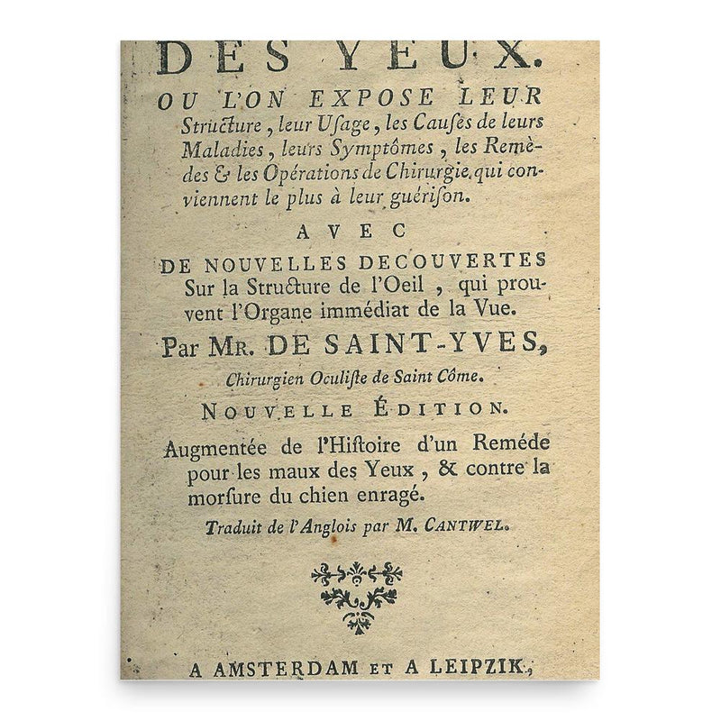 Charles Saint-Yves poster print, in size 18x24 inches.