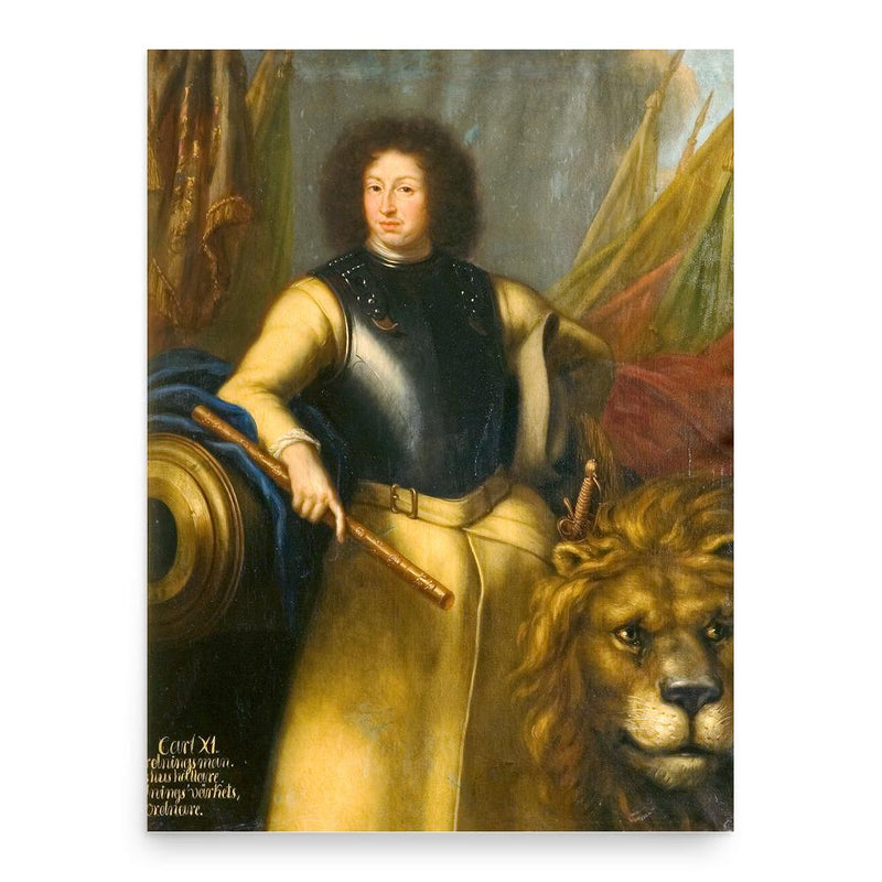 Charles XI of Sweden poster print, in size 18x24 inches.