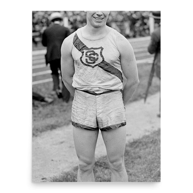 Charley Paddock poster print, in size 18x24 inches.