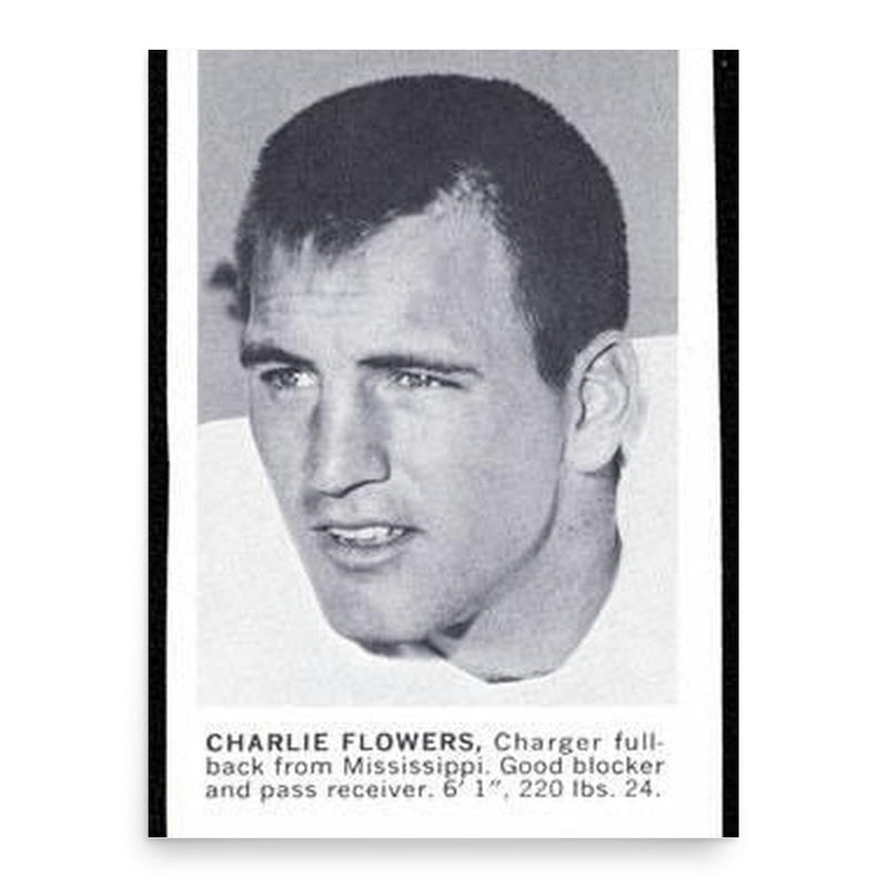 Charlie Flowers poster print, in size 18x24 inches.