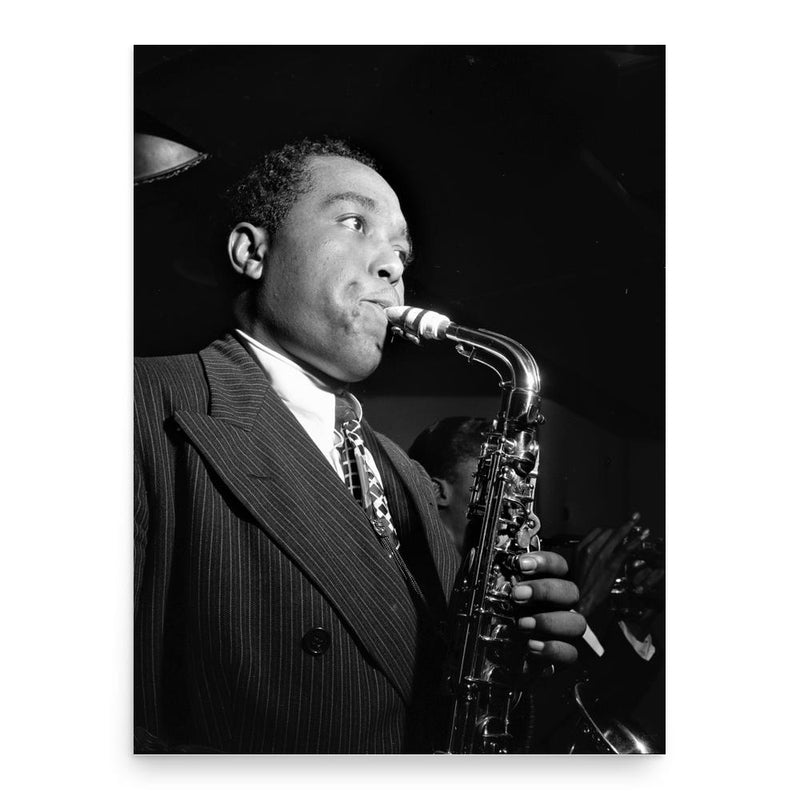 Charlie Parker poster print, in size 18x24 inches.