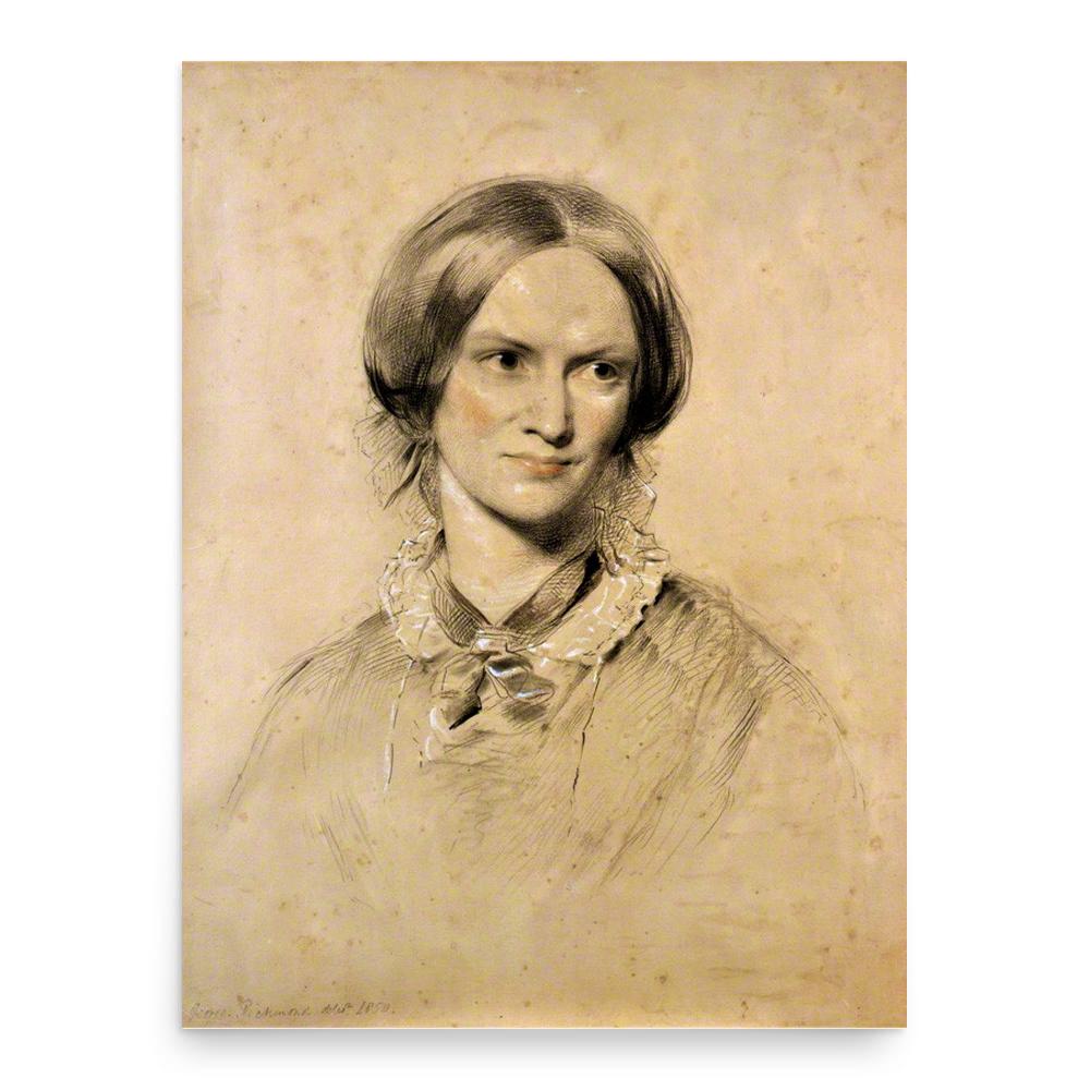 Charlotte Brontë poster print, in size 18x24 inches.