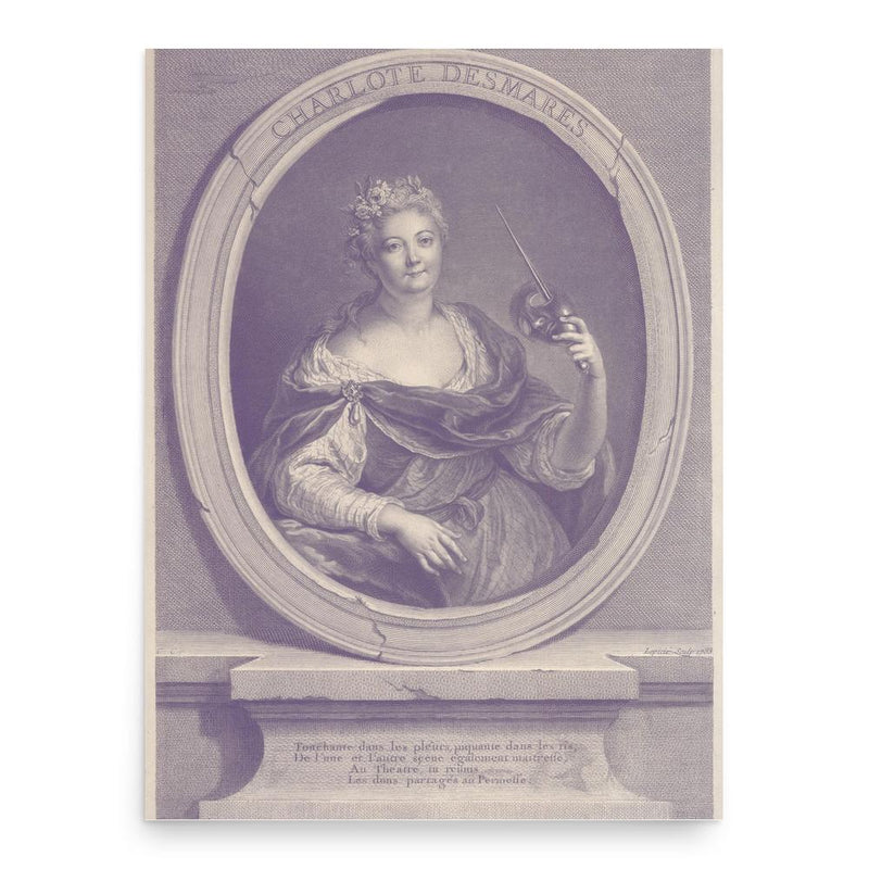 Charlotte Desmares poster print, in size 18x24 inches.