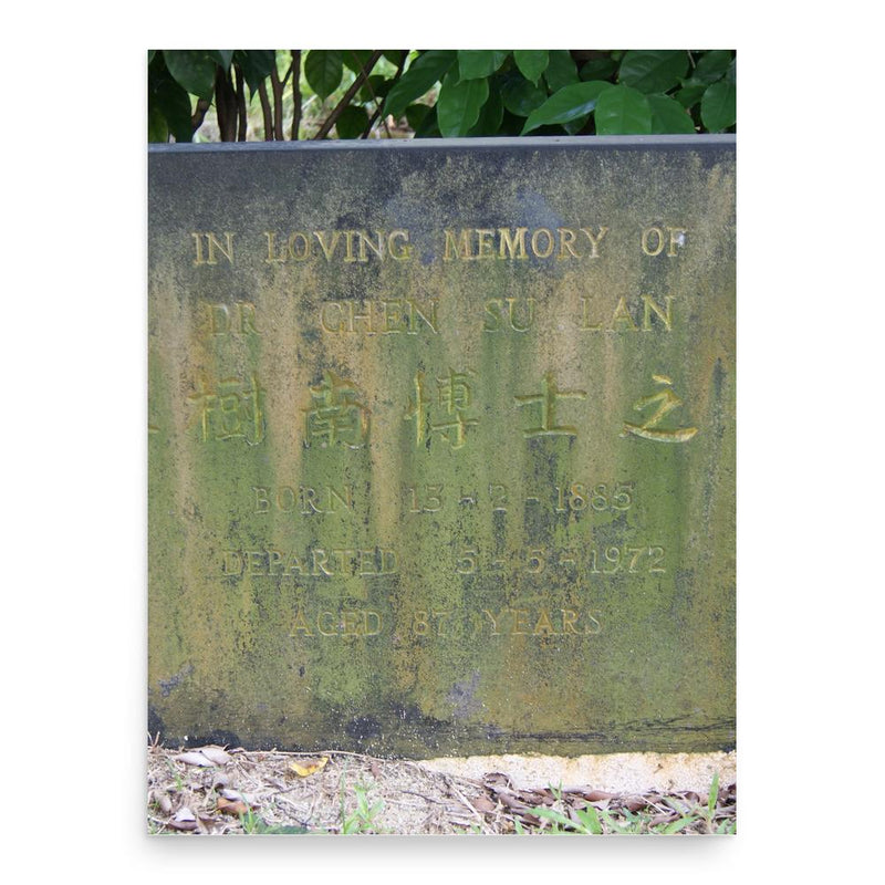 Chen Su Lan poster print, in size 18x24 inches.