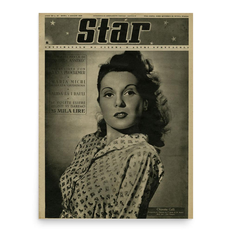 Chiaretta Gelli poster print, in size 18x24 inches.