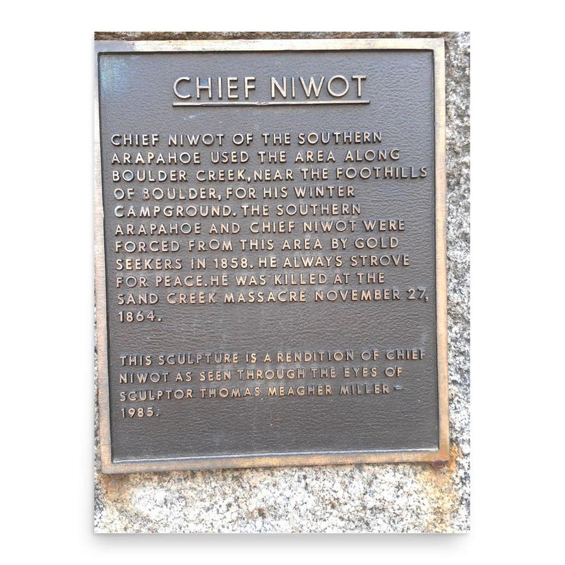 Chief Niwot poster print, in size 18x24 inches.