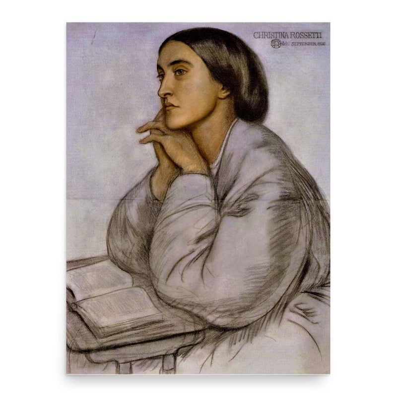 Christina Rossetti poster print, in size 18x24 inches.