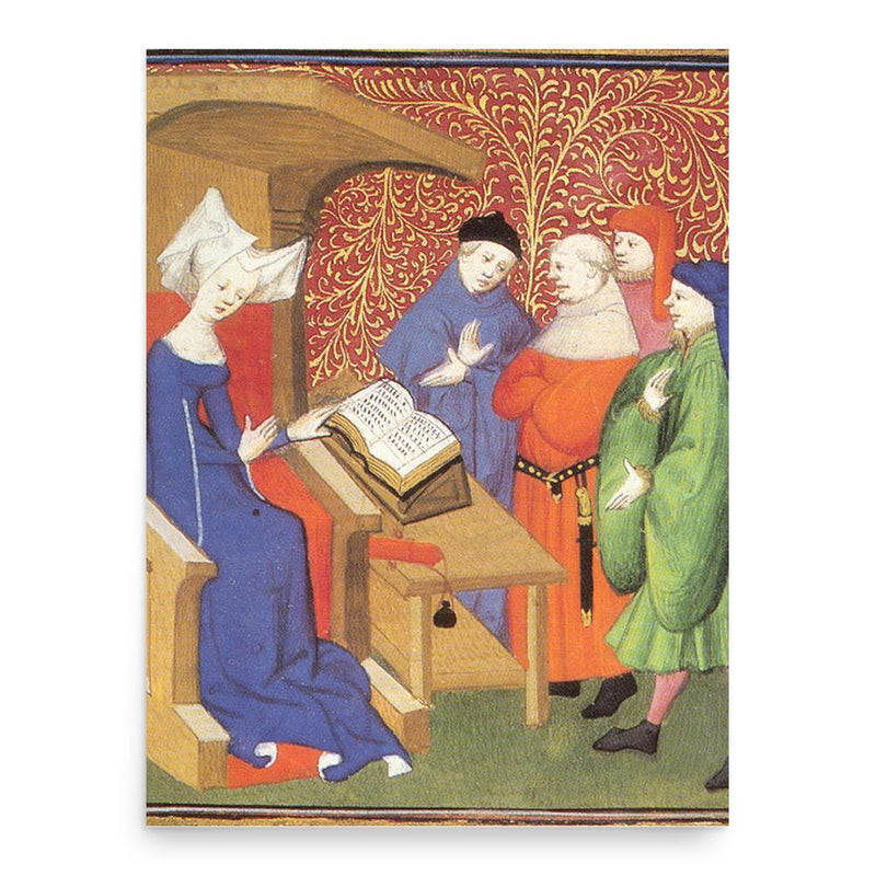 Christine de Pizan poster print, in size 18x24 inches.