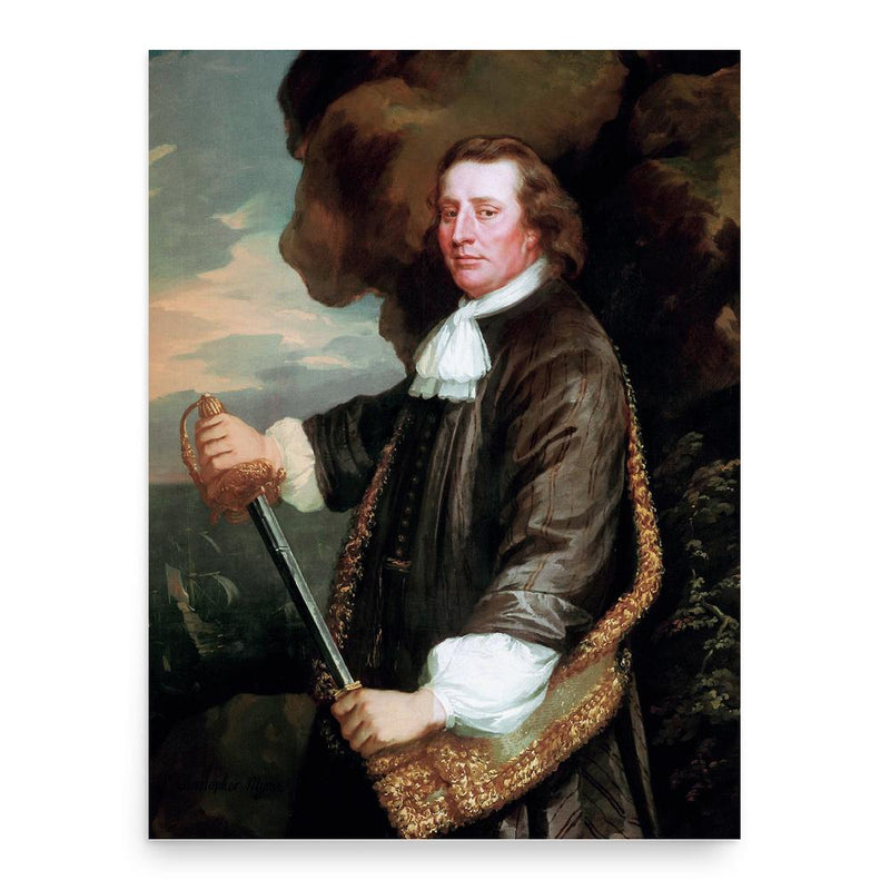 Christopher Myngs poster print, in size 18x24 inches.