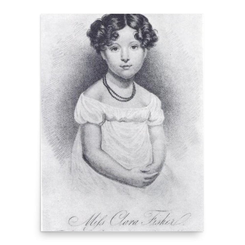 Clara Fisher poster print, in size 18x24 inches.