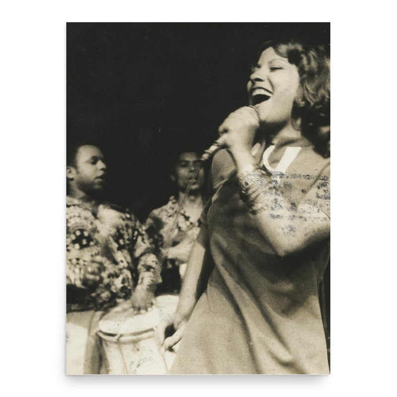 Clara Nunes poster print, in size 18x24 inches.