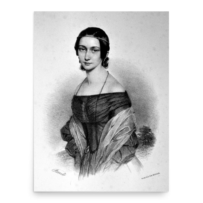 Clara Schumann poster print, in size 18x24 inches.