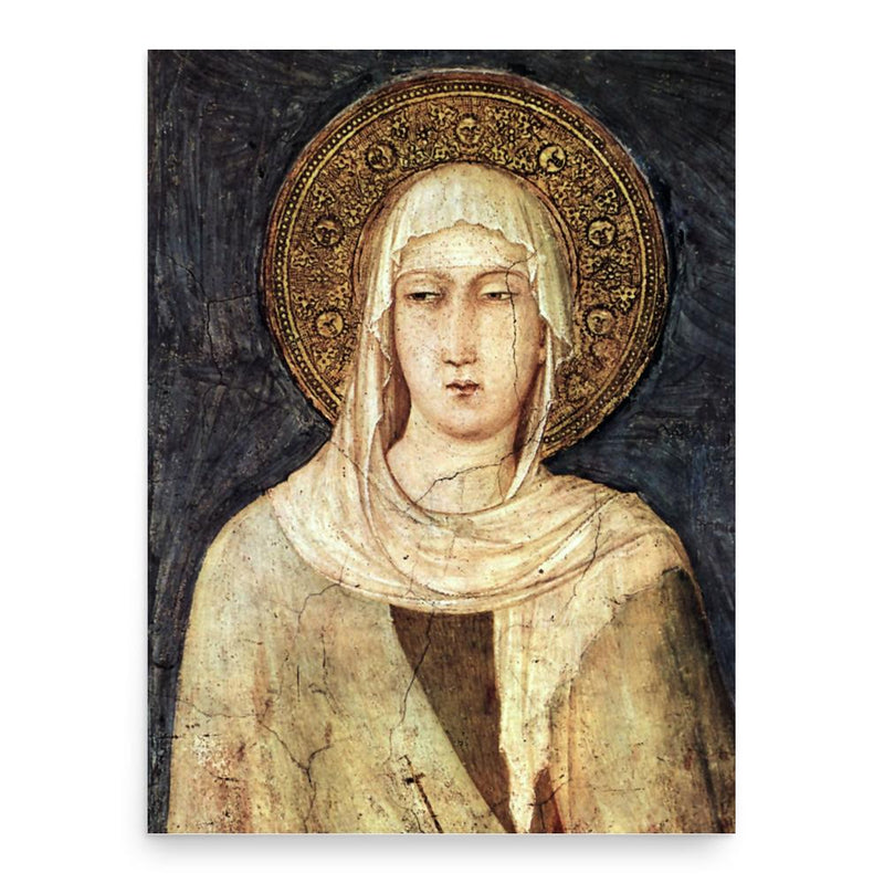 Clare of Assisi poster print, in size 18x24 inches.