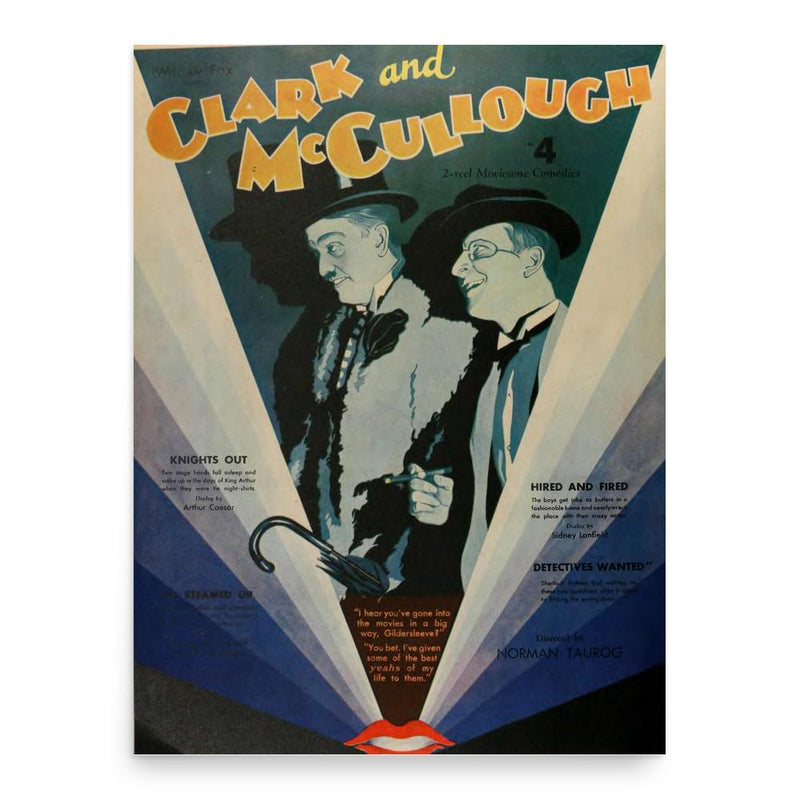 Clark and McCullough poster print, in size 18x24 inches.