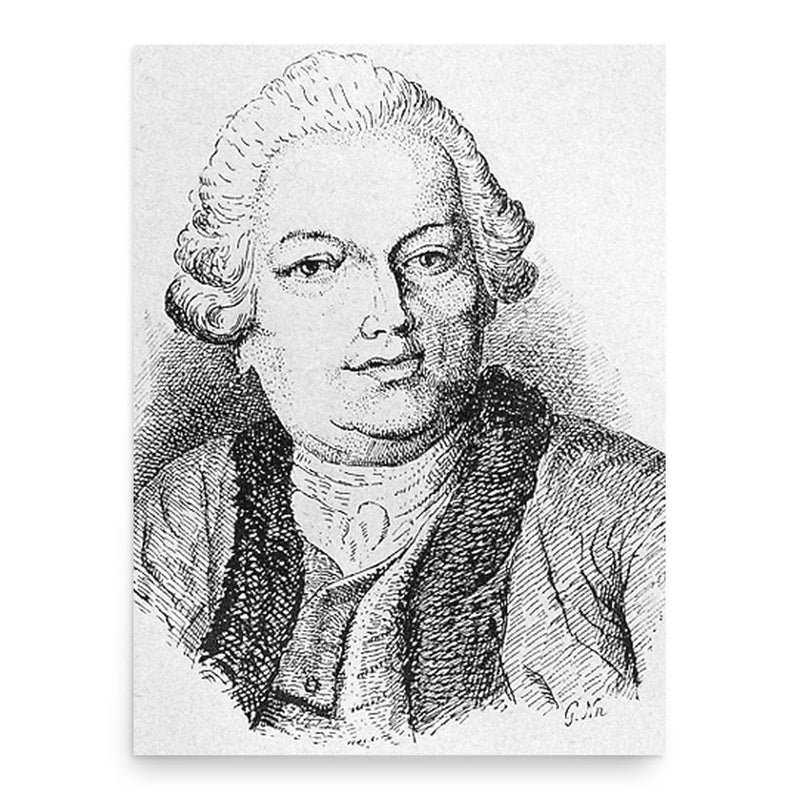 Claude Bourgelat poster print, in size 18x24 inches.