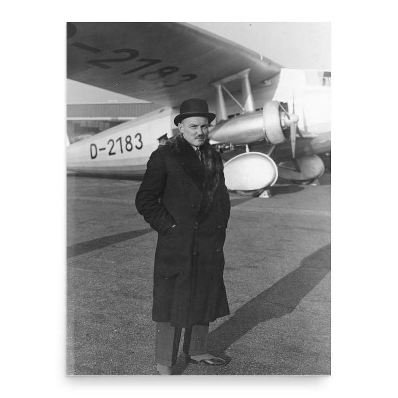 Claude Dornier poster print, in size 18x24 inches.