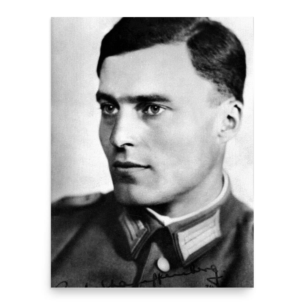 Claus von Stauffenberg poster print, in size 18x24 inches.