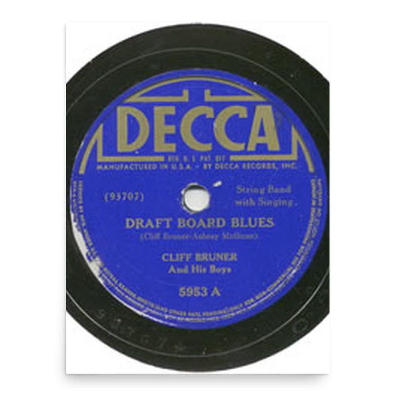 Cliff Bruner poster print, in size 18x24 inches.