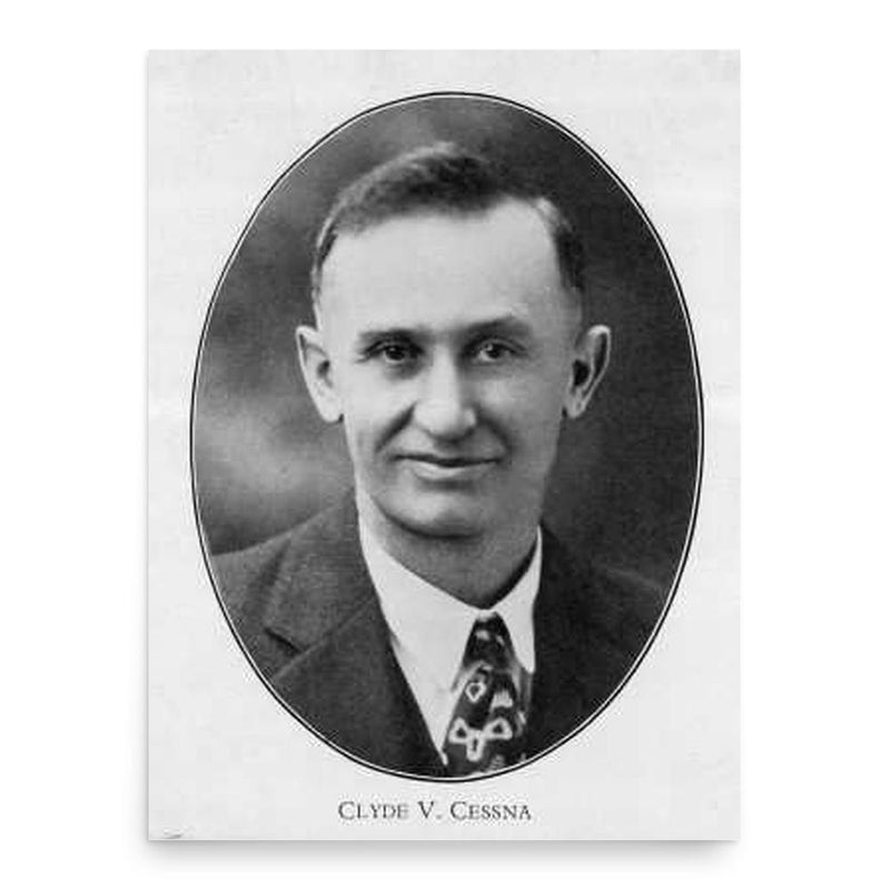 Clyde Cessna poster print, in size 18x24 inches.