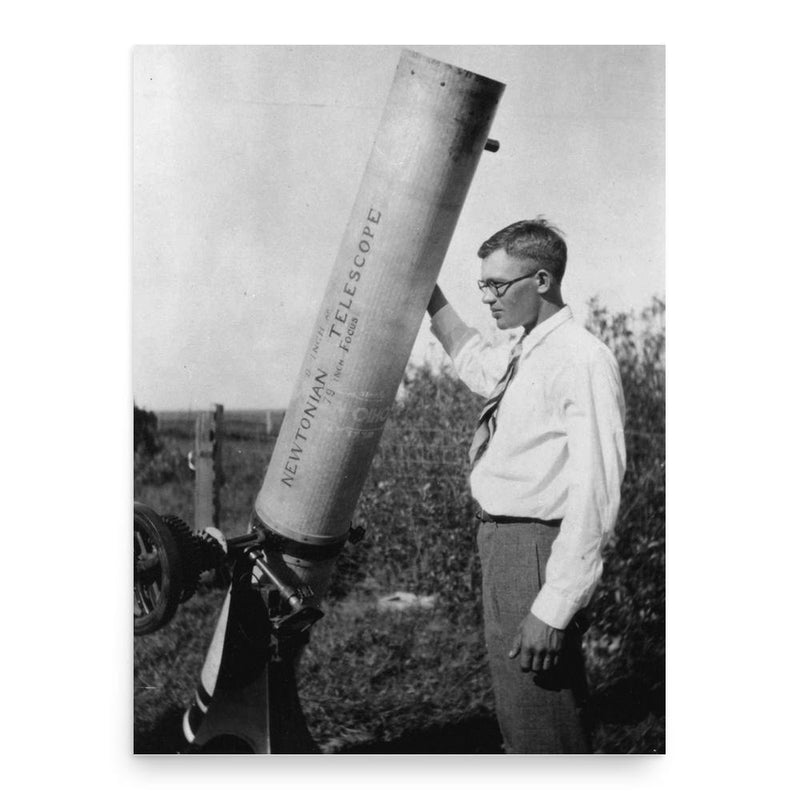 Clyde Tombaugh poster print, in size 18x24 inches.