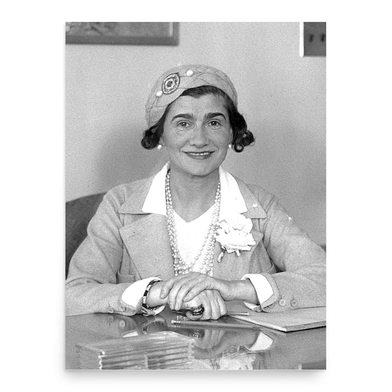 Coco Chanel poster print, in size 18x24 inches.