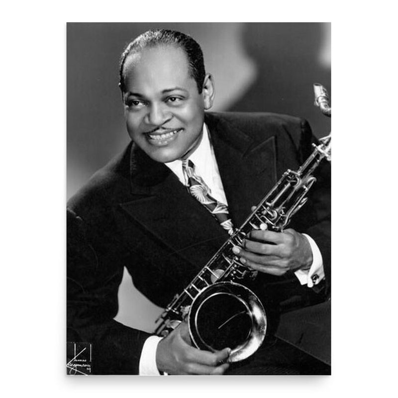 Coleman Hawkins poster print, in size 18x24 inches.