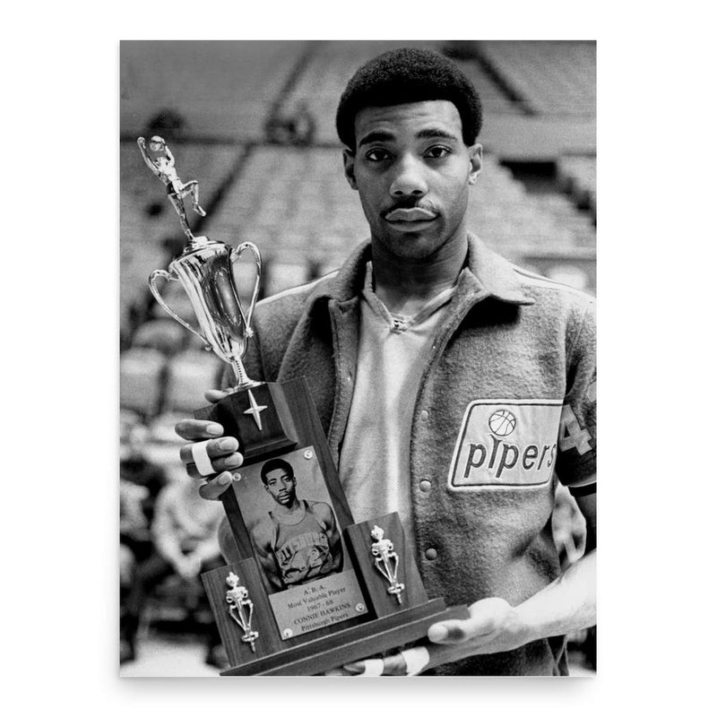 Connie Hawkins poster print, in size 18x24 inches.