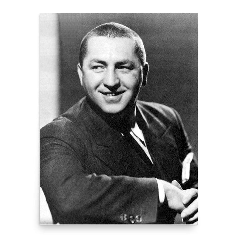 Curly Howard poster print, in size 18x24 inches.