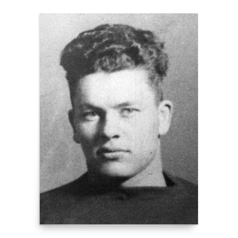 Curly Lambeau poster print, in size 18x24 inches.