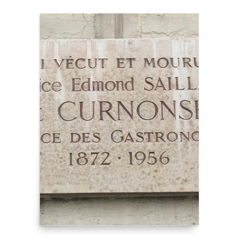 Curnonsky poster print, in size 18x24 inches.