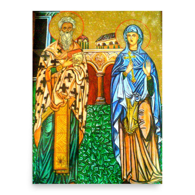 Cyprian and Justina poster print, in size 18x24 inches.