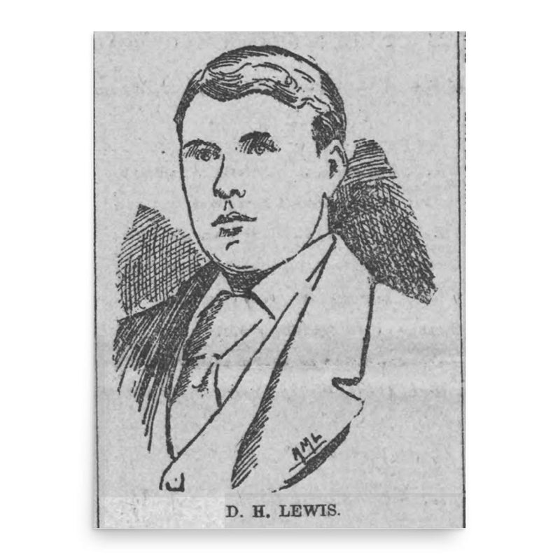 Dai Lewis poster print, in size 18x24 inches.