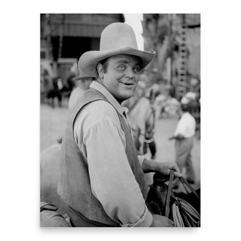 Dan Blocker poster print, in size 18x24 inches.
