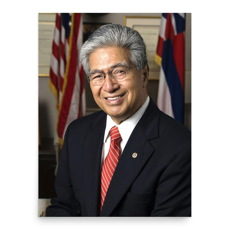 Daniel Akaka poster print, in size 18x24 inches.