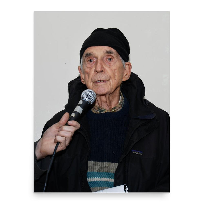 Daniel Berrigan poster print, in size 18x24 inches.