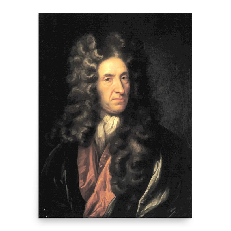 Daniel Defoe poster print, in size 18x24 inches.