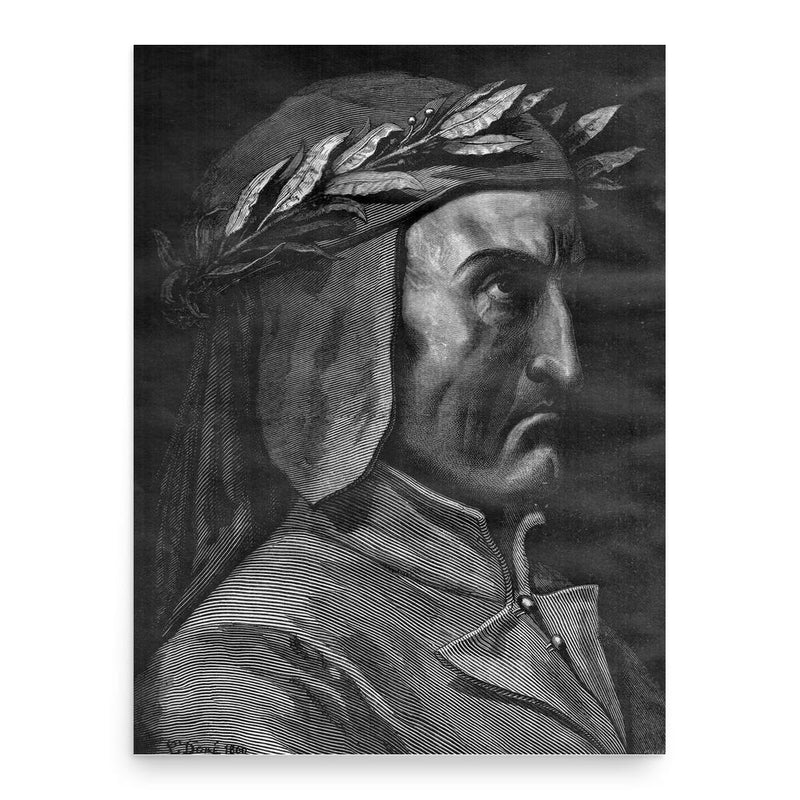 Dante Alighieri poster print, in size 18x24 inches.