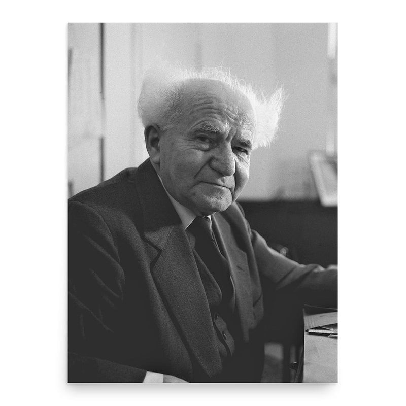 David Ben-Gurion poster print, in size 18x24 inches.