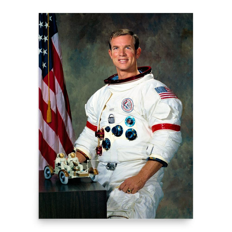 David R. Scott poster print, in size 18x24 inches.