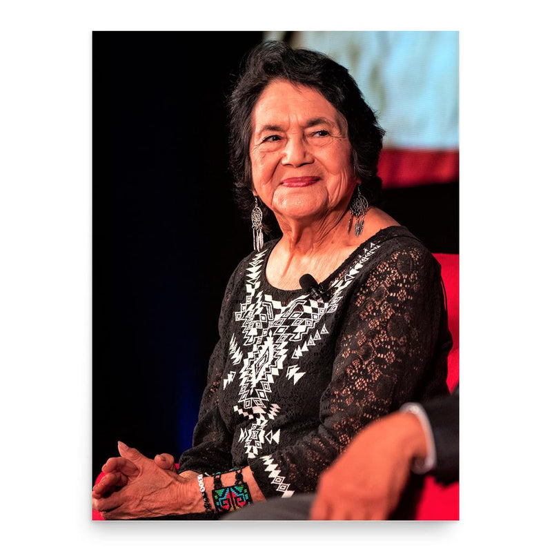 Dolores Huerta poster print, in size 18x24 inches.