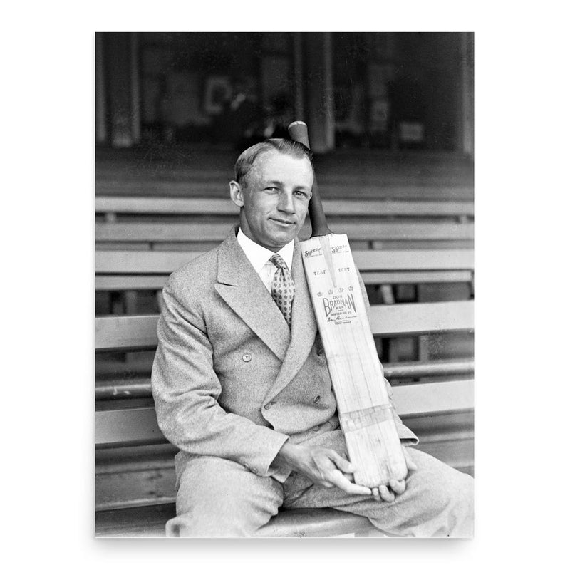 Donald Bradman poster print, in size 18x24 inches.