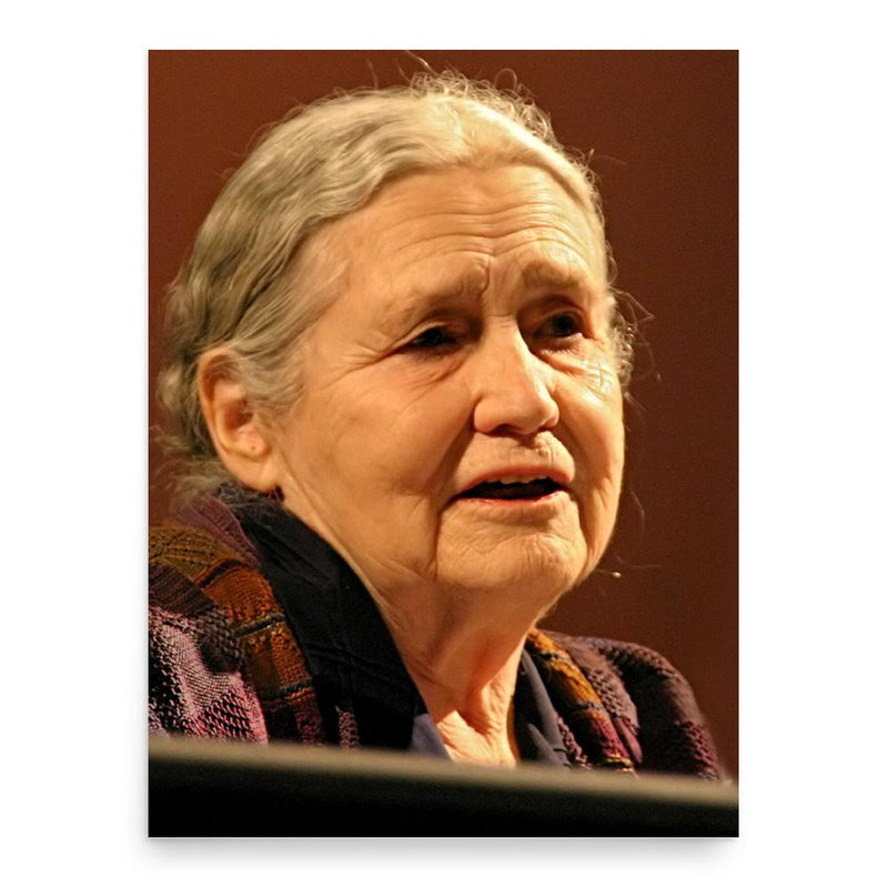 Doris Lessing poster print, in size 18x24 inches.