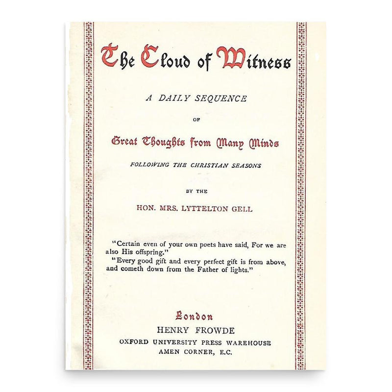 Edith Mary Gell poster print, in size 18x24 inches.