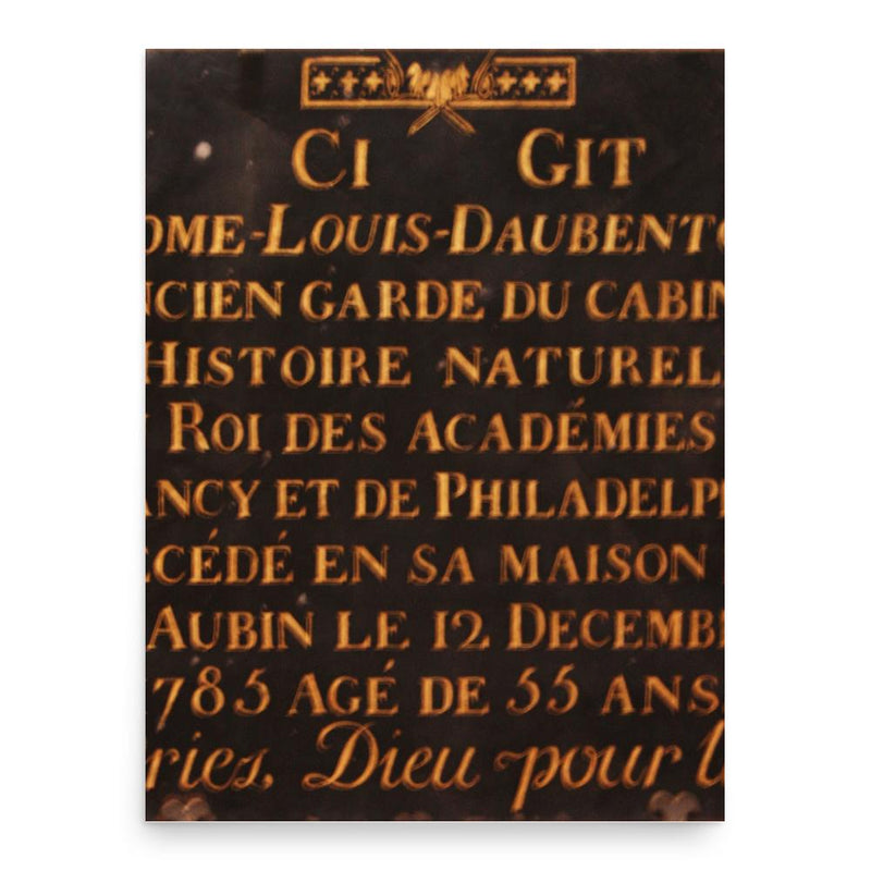 Edme-Louis Daubenton poster print, in size 18x24 inches.