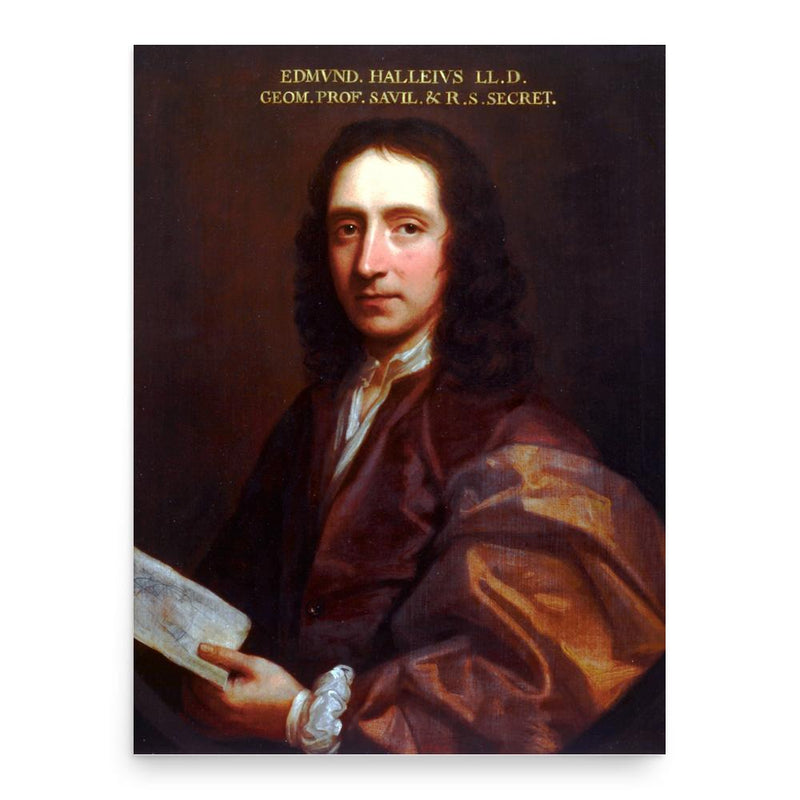 Edmond Halley poster print, in size 18x24 inches.