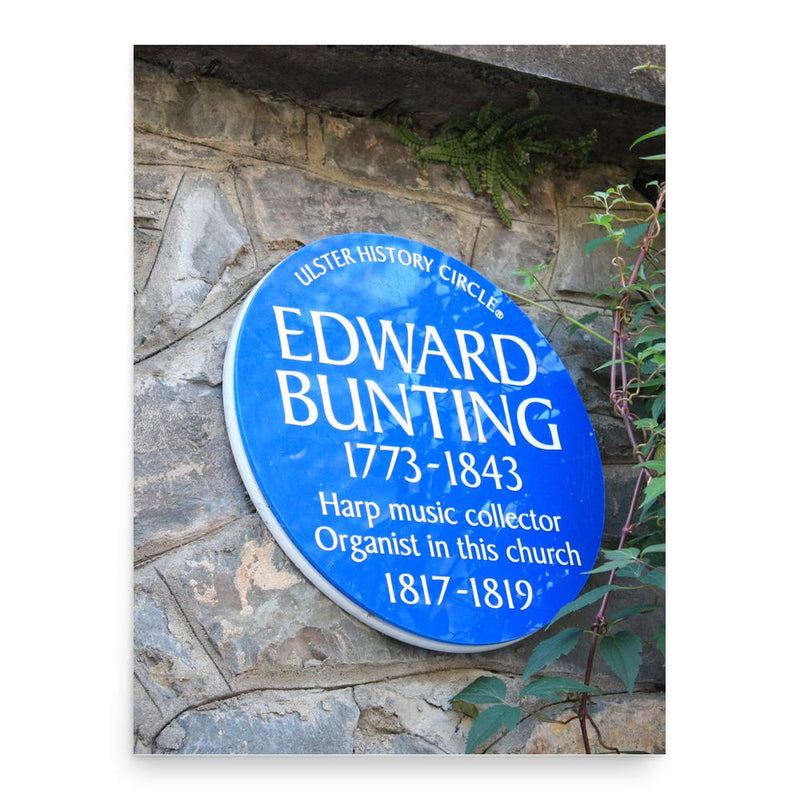 Edward Bunting poster print, in size 18x24 inches.