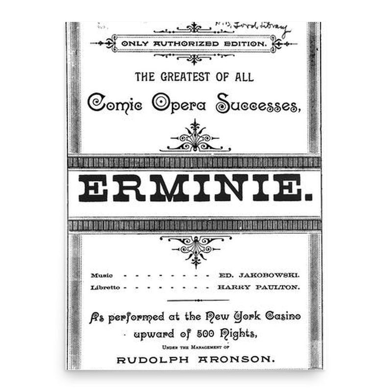 Edward Jakobowski poster print, in size 18x24 inches.