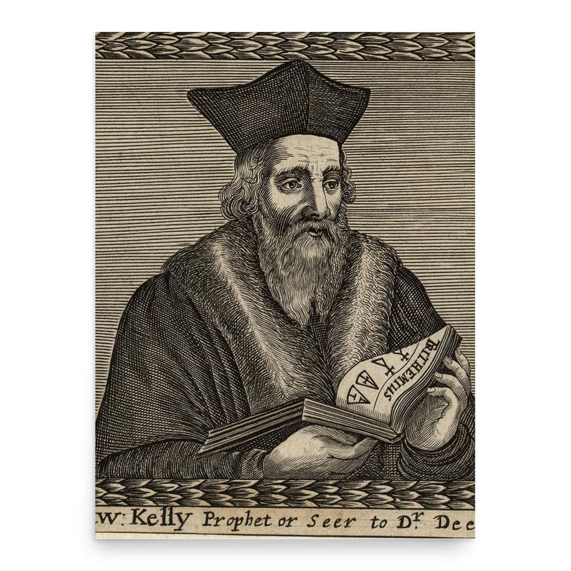 Edward Kelley poster print, in size 18x24 inches.